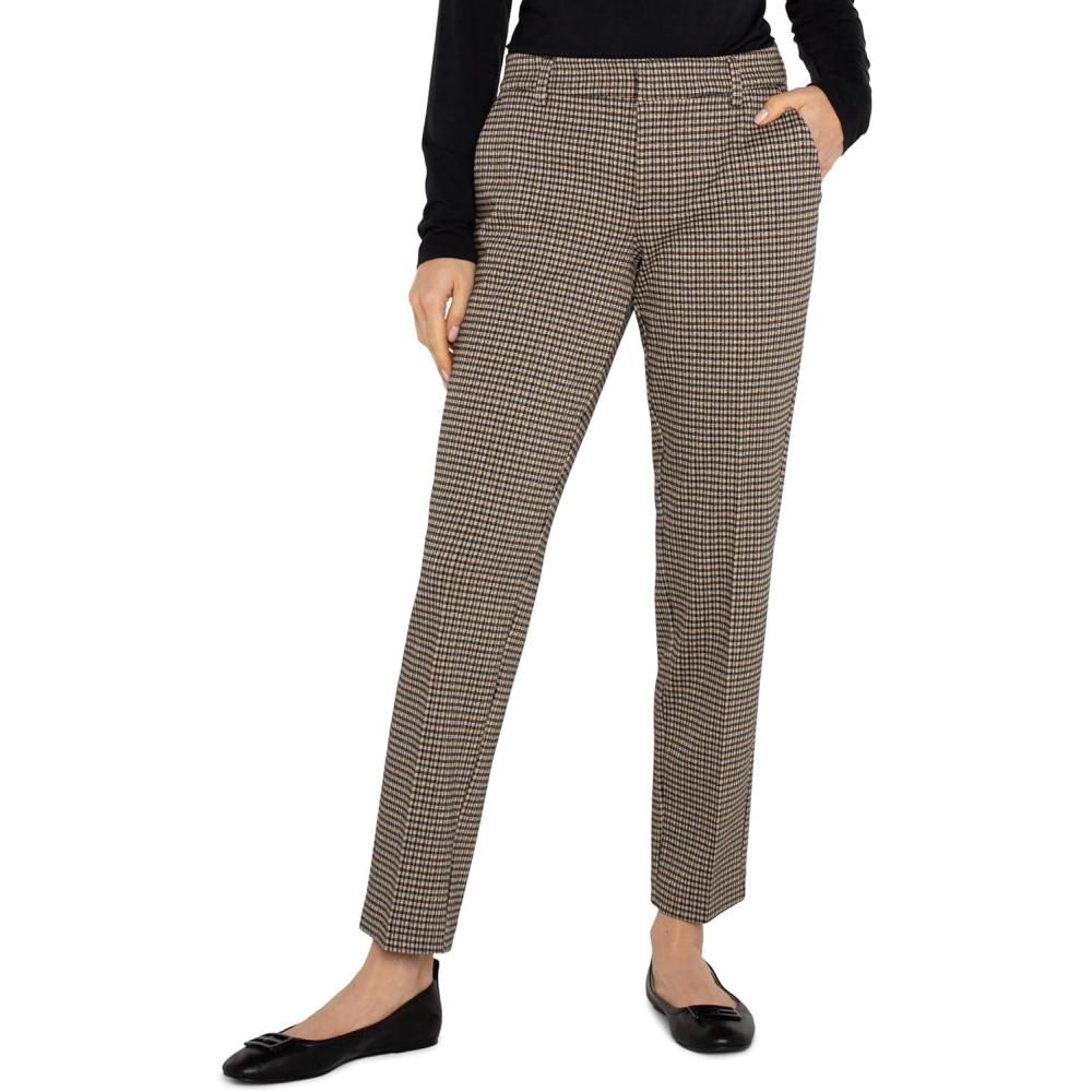 image:imageLiverpool Womens Kelsey MidRise Trouser Check Plaid KnitBlkTan Check