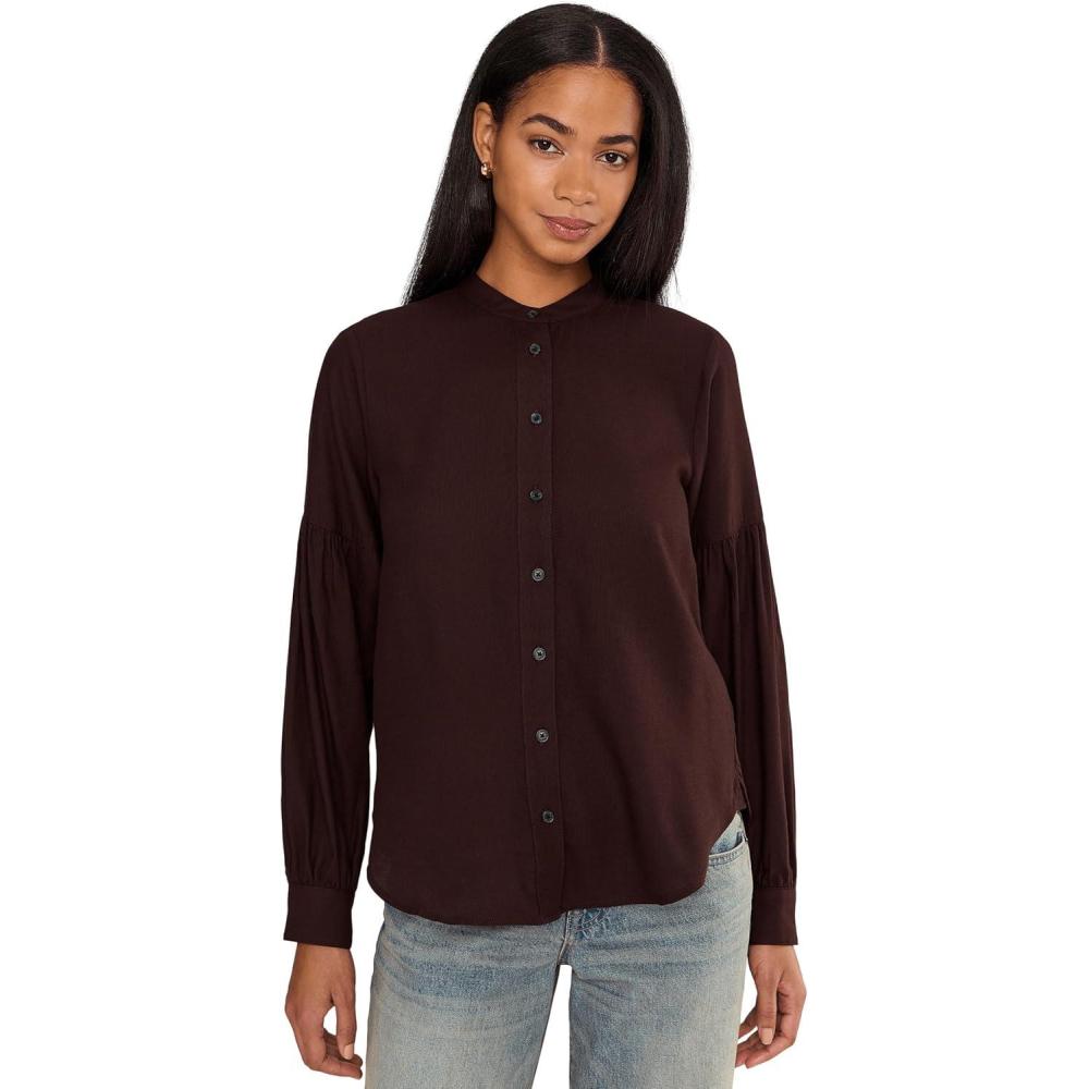 image:imageMadewell Womens Carmen Shirt Cotton Modal Heather FlannelEspresso Bean