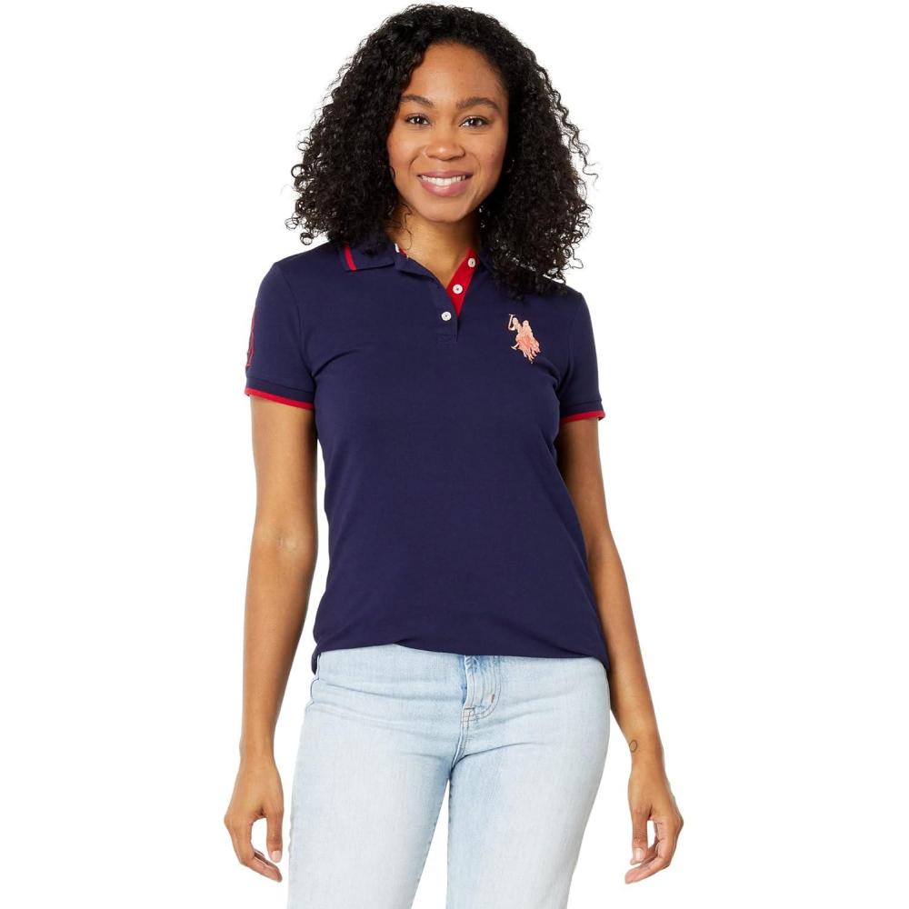 image:imageSolid Polo Shirt with Multitonal Logo by US Polo AssnEvening Blue
