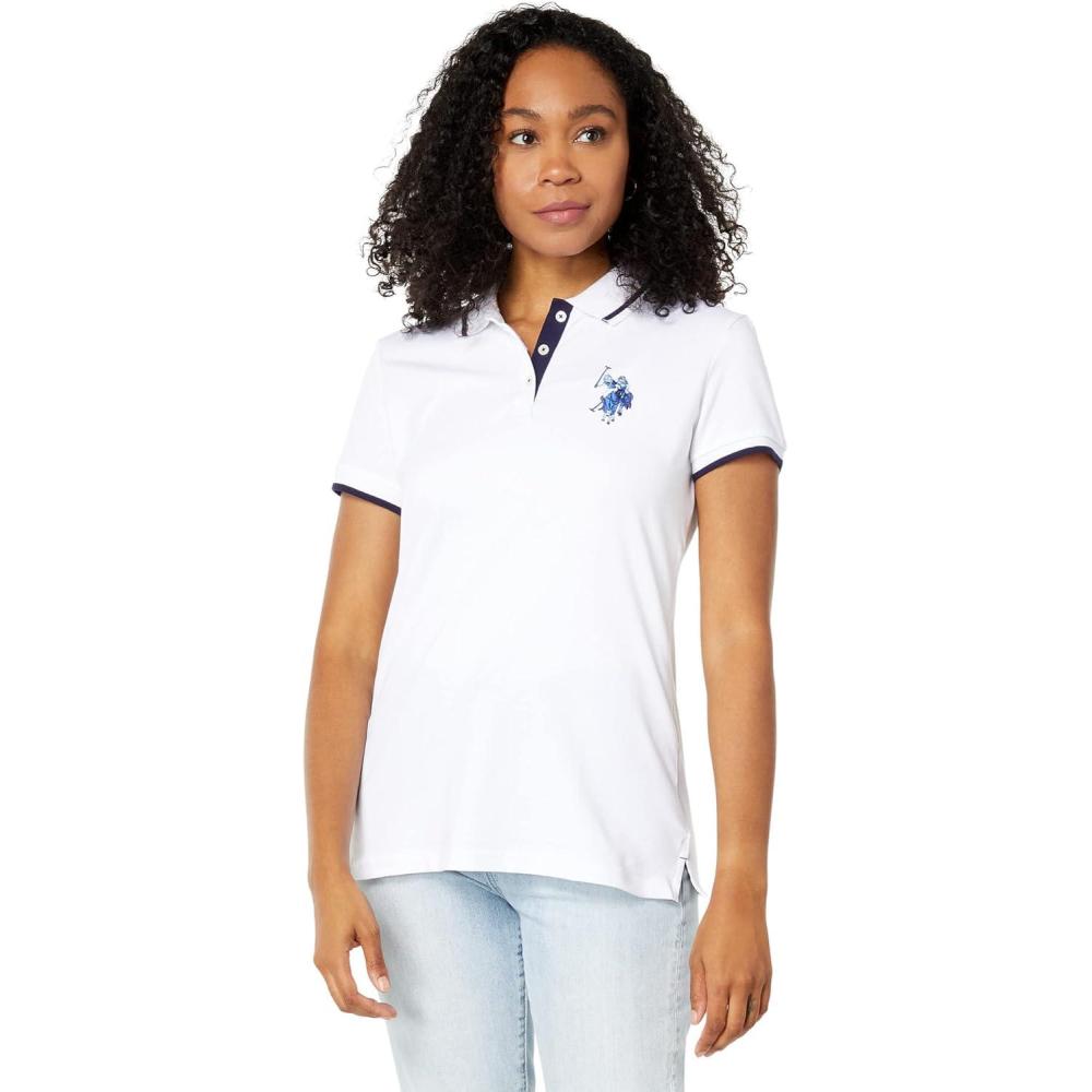 image:imageSolid Polo Shirt with Multitonal Logo by US Polo AssnWhite