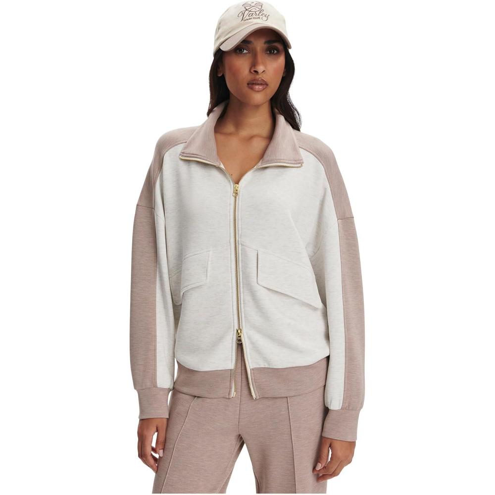 image:imageVarley womens Garcia 2 Tone Zip Through SweatIvory MarlTaupe Marl