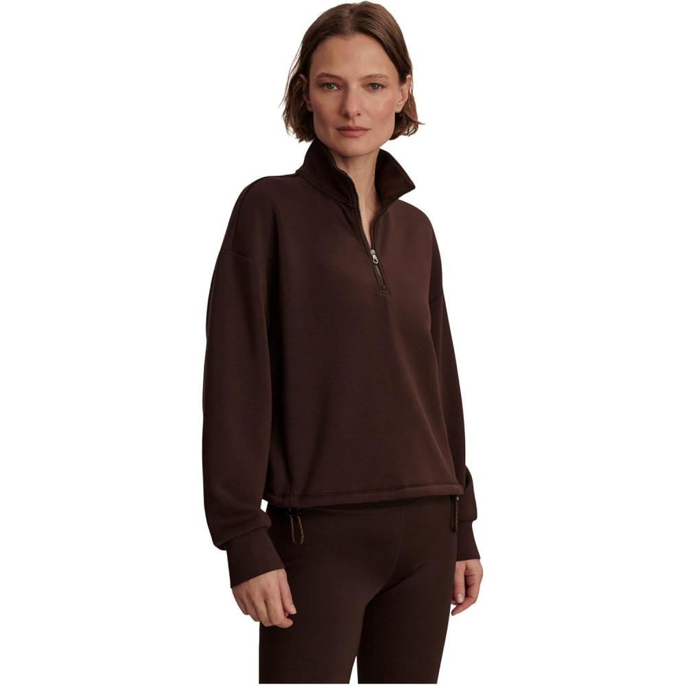 image:imageVarley womens Sian Cropped Half Zip MidlayerCoffee Bean