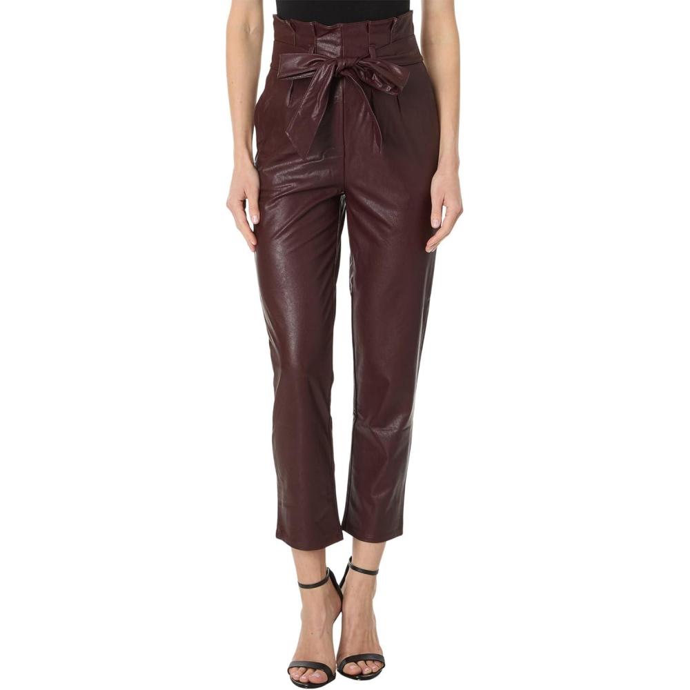 image:imagecommando Womens Faux Leather Paperbag PantsOxblood