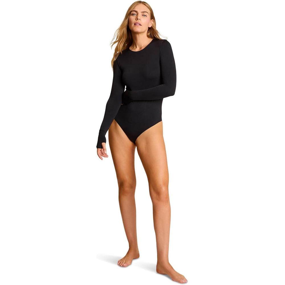 image:imagecommando womens Prima Ballet Long Sleeve Bodysuit WThumbholesBlack