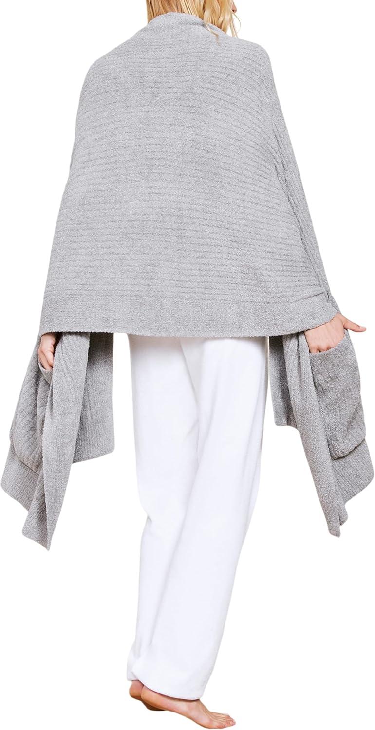 image:imageBarefoot Dreams CozyChic Lite Heathered Travel ShawlDove Gray