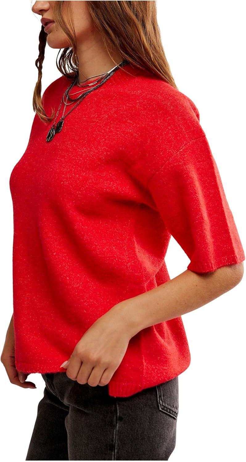 image:imageFree People Margot Sweater Tee Cherry Pop Melange MD Womens 810