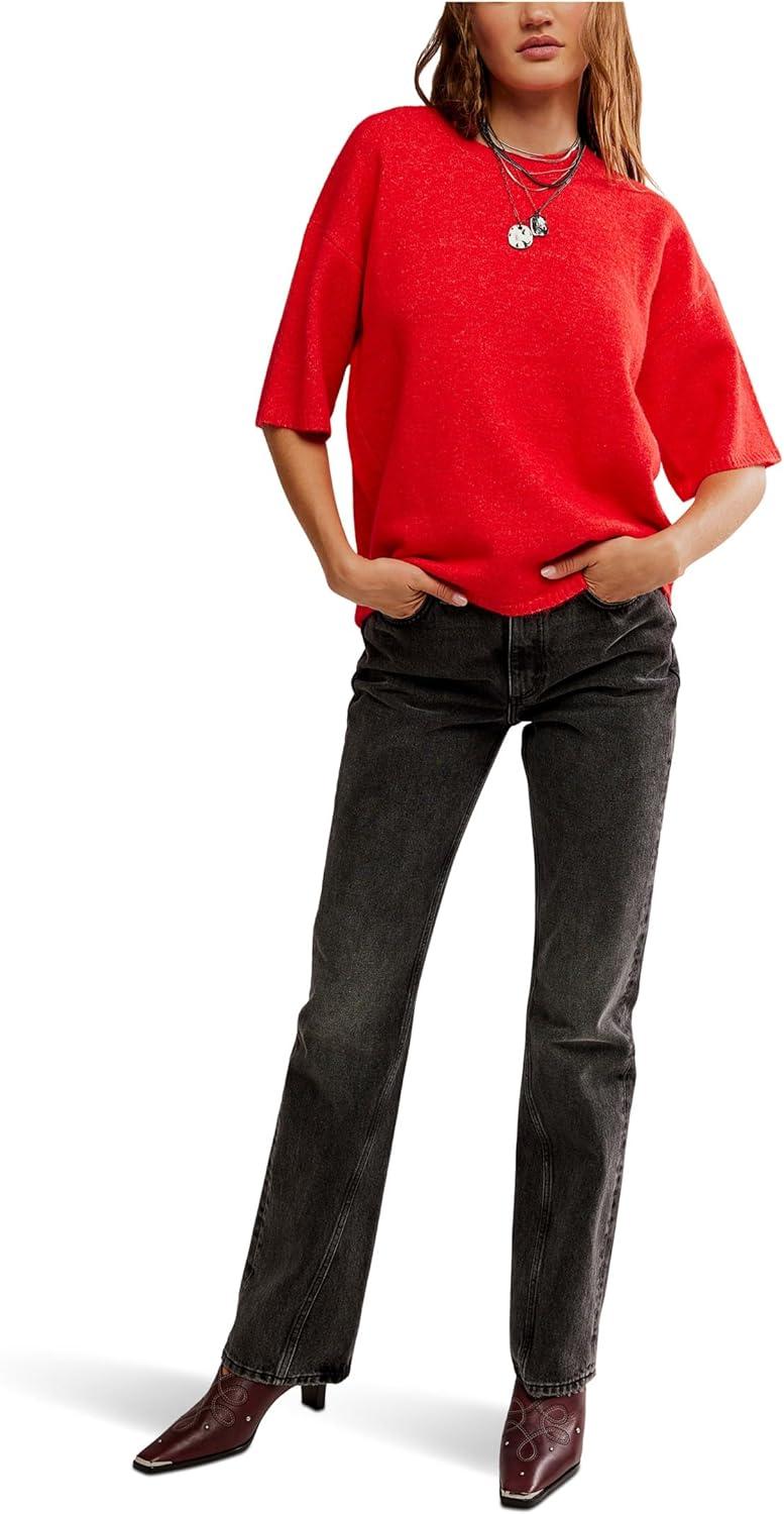 image:imageFree People Margot Sweater Tee Cherry Pop Melange MD Womens 810