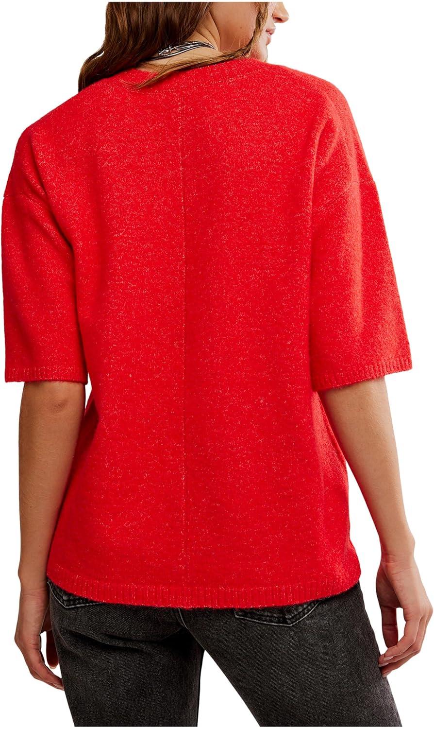 image:imageFree People Margot Sweater Tee Cherry Pop Melange MD Womens 810