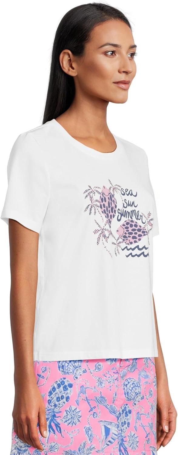 image:imageLilly Pulitzer Womens Barreto Knit TopMulti Sun Sea Motifs Graphic