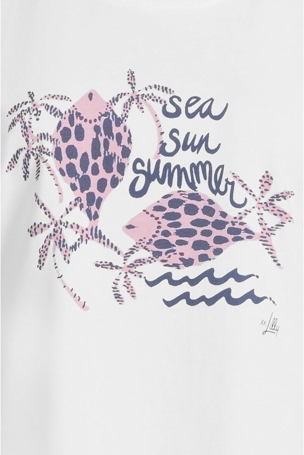 image:imageLilly Pulitzer Womens Barreto Knit TopMulti Sun Sea Motifs Graphic