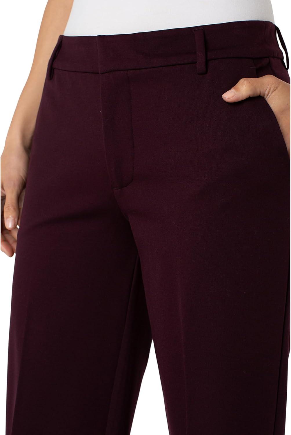 image:imageLiverpool Womens Kelsey MidRise Super Stretch Ponte Wide Leg TrousersDark Plum