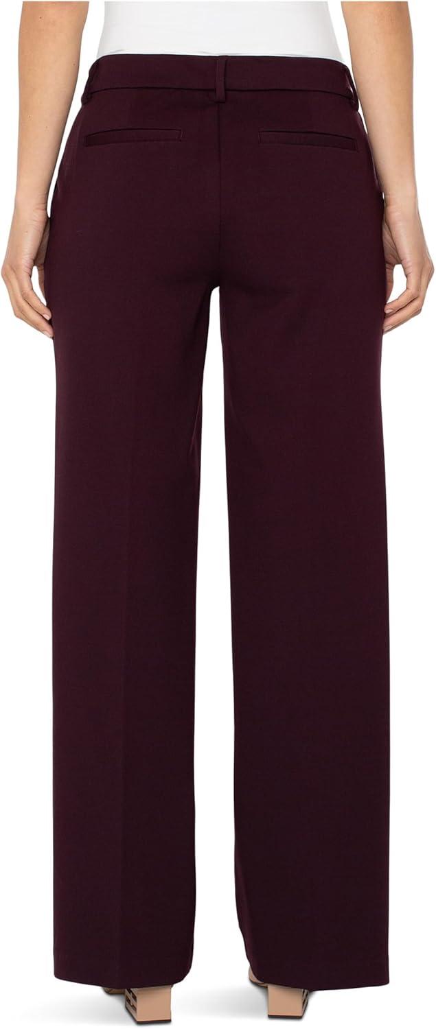 image:imageLiverpool Womens Kelsey MidRise Super Stretch Ponte Wide Leg TrousersDark Plum