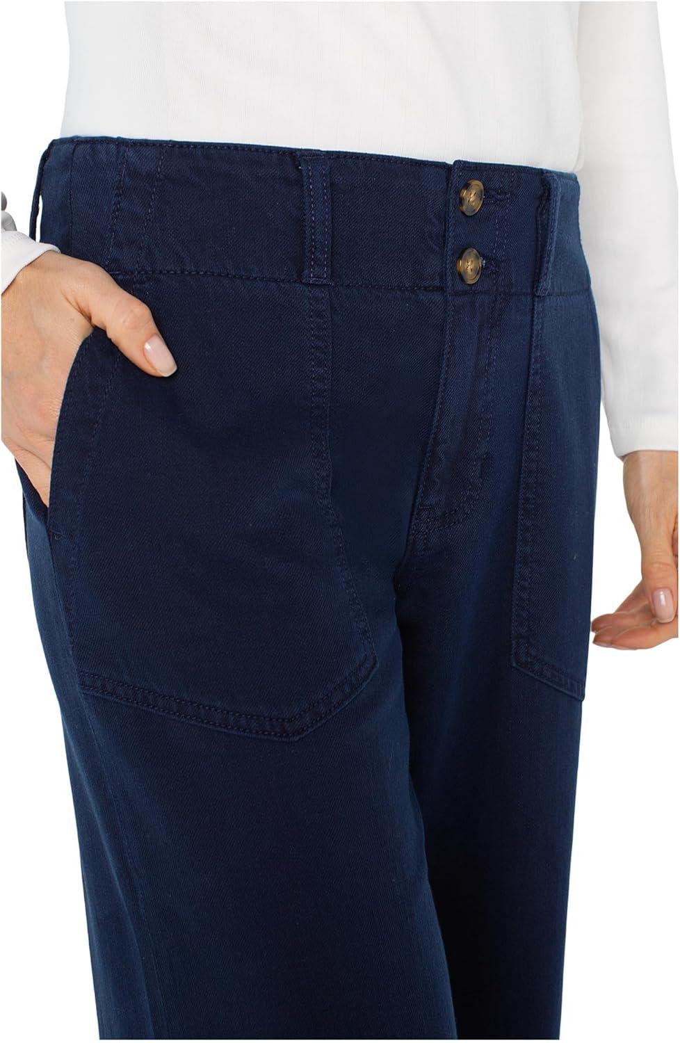image:imageLiverpool Womens Utility Patch Pocket Wide Leg MidRise PantsNavy Dusk