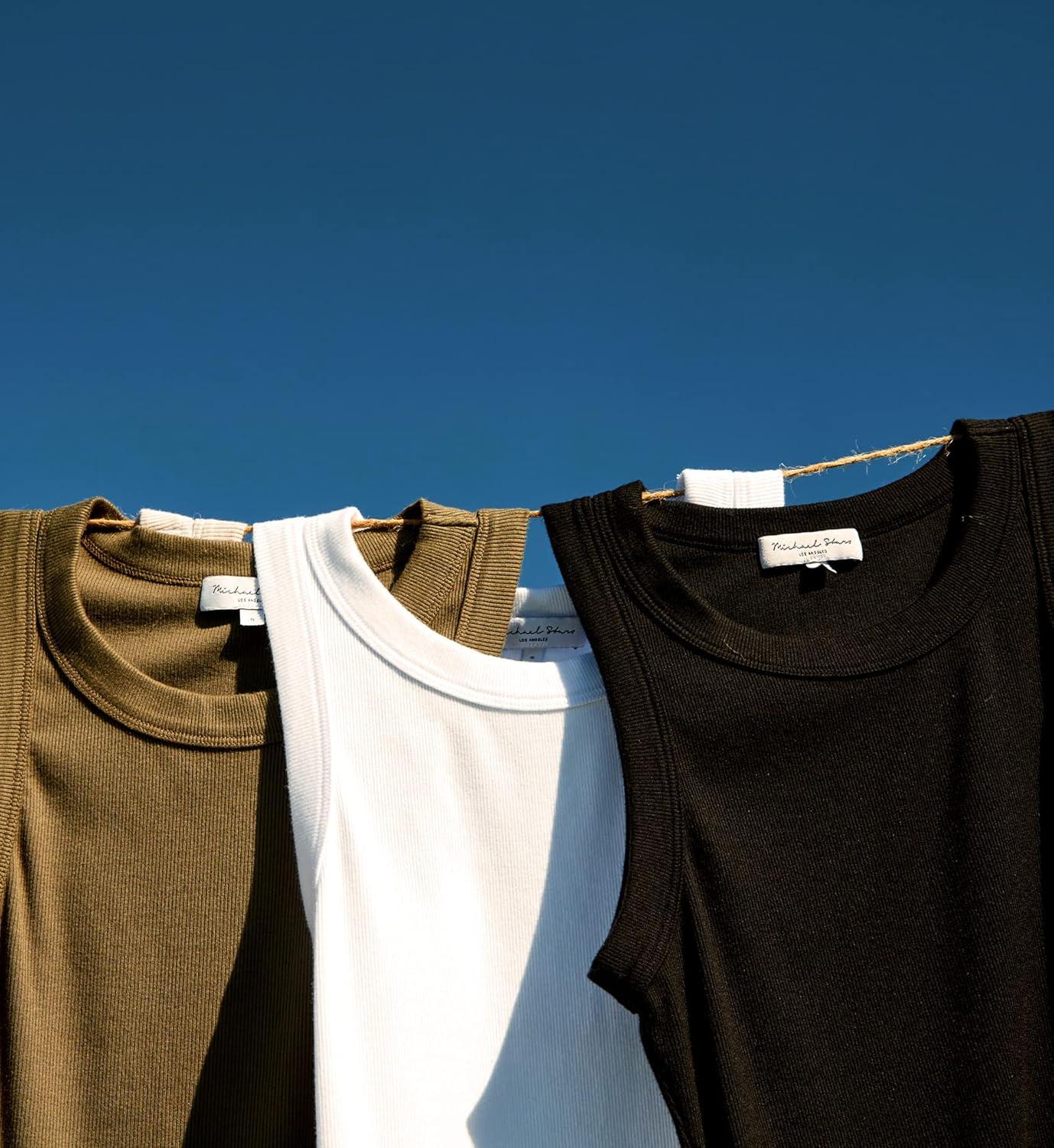 image:imageMichael Stars Womens Halley Tank Top Closet Basic Ruched SidesBlack