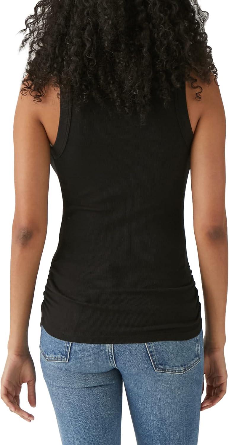image:imageMichael Stars Womens Halley Tank Top Closet Basic Ruched SidesBlack