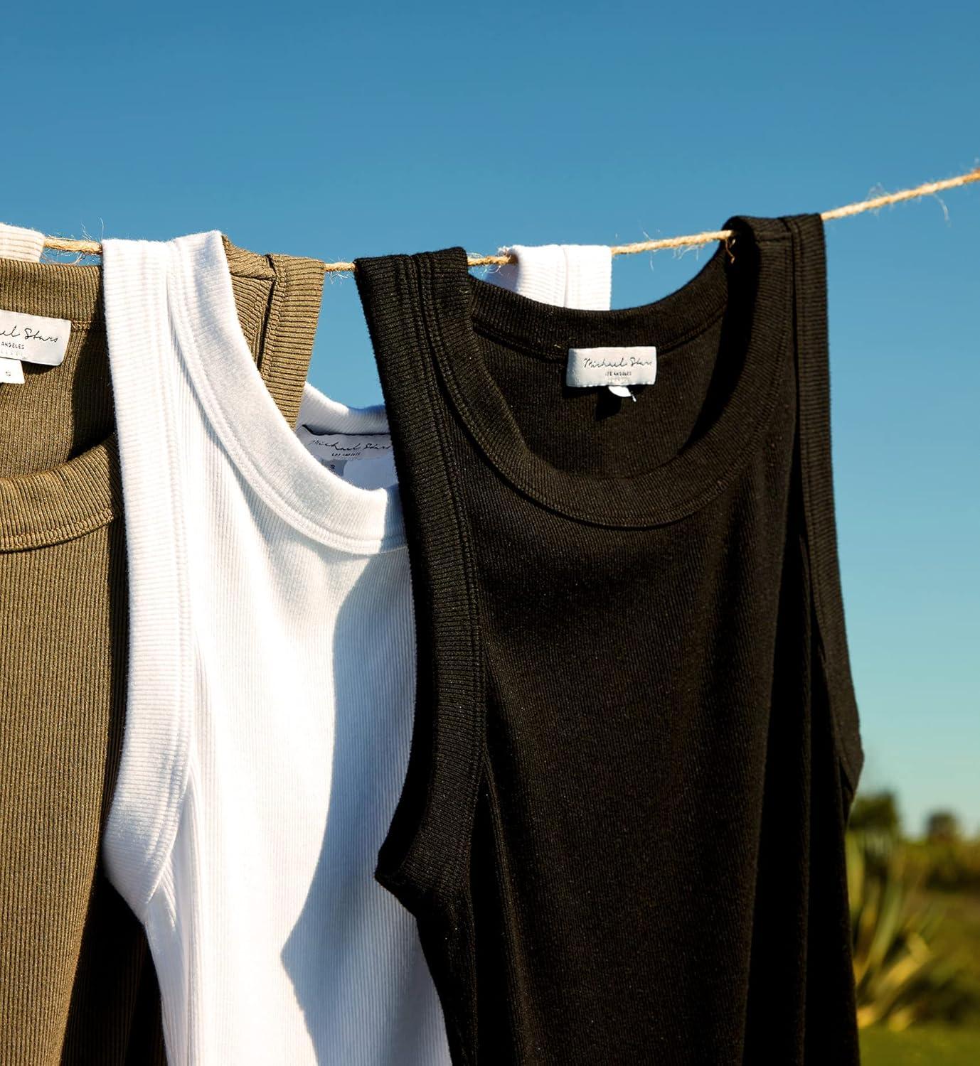 image:imageMichael Stars Womens Halley Tank Top Closet Basic Ruched SidesWhite
