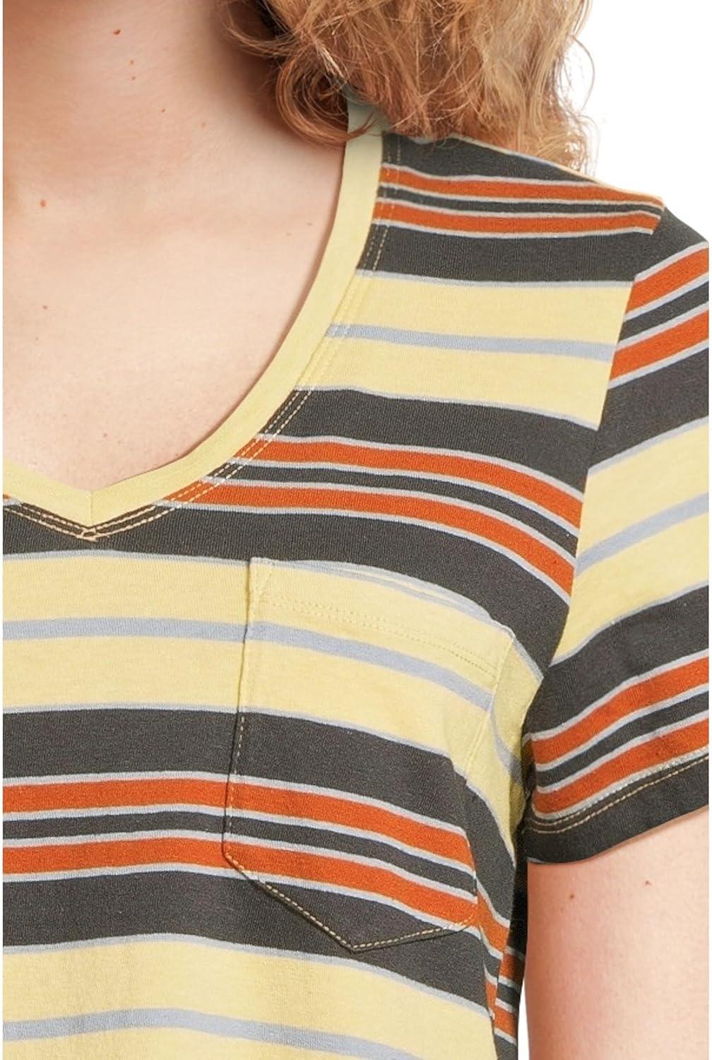image:imageToadampCo Womens Grom V Neck Short Sleeve ShirtStraw Stripe