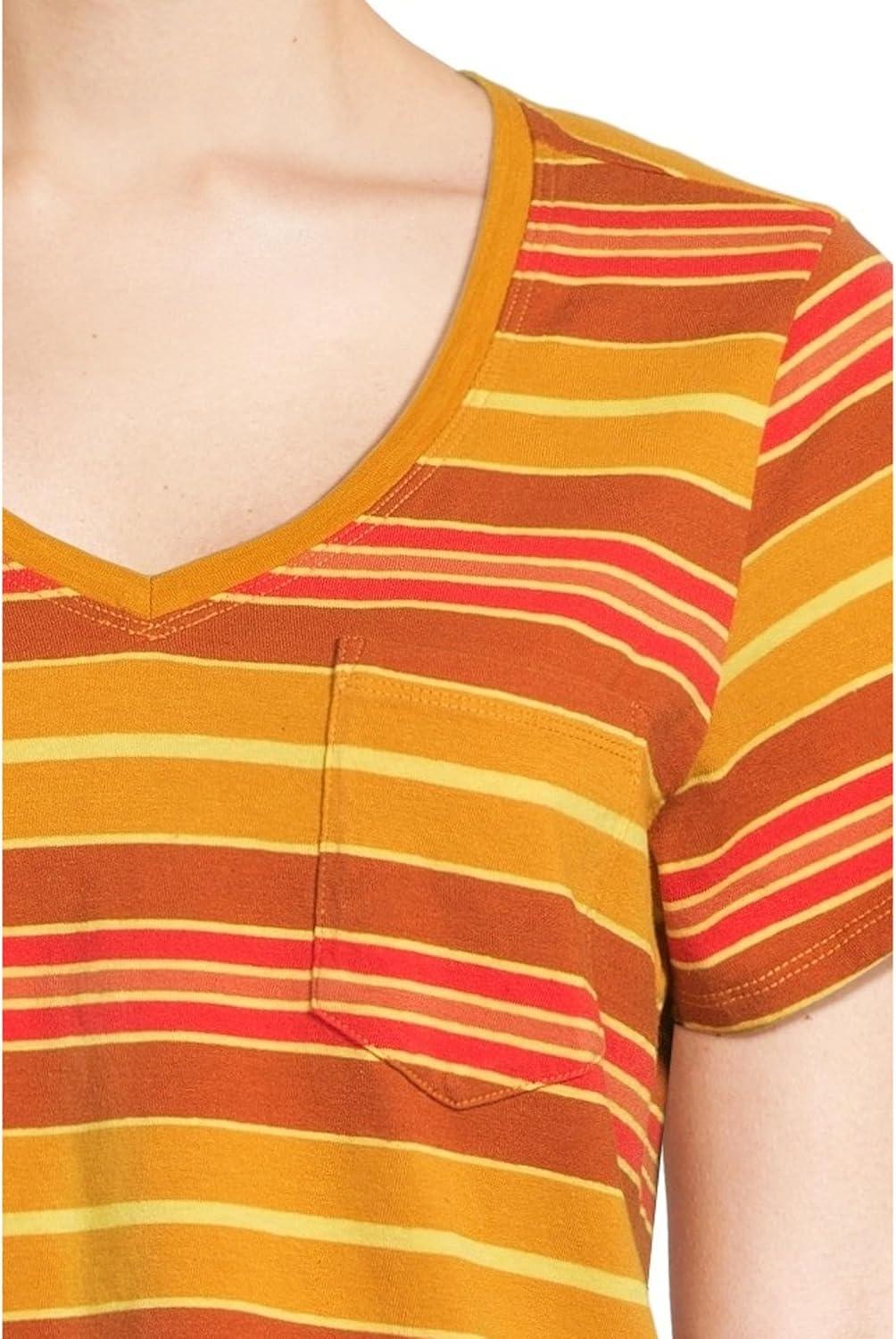 image:imageToadampCo Womens Grom V Neck Short Sleeve ShirtSunset Stripe