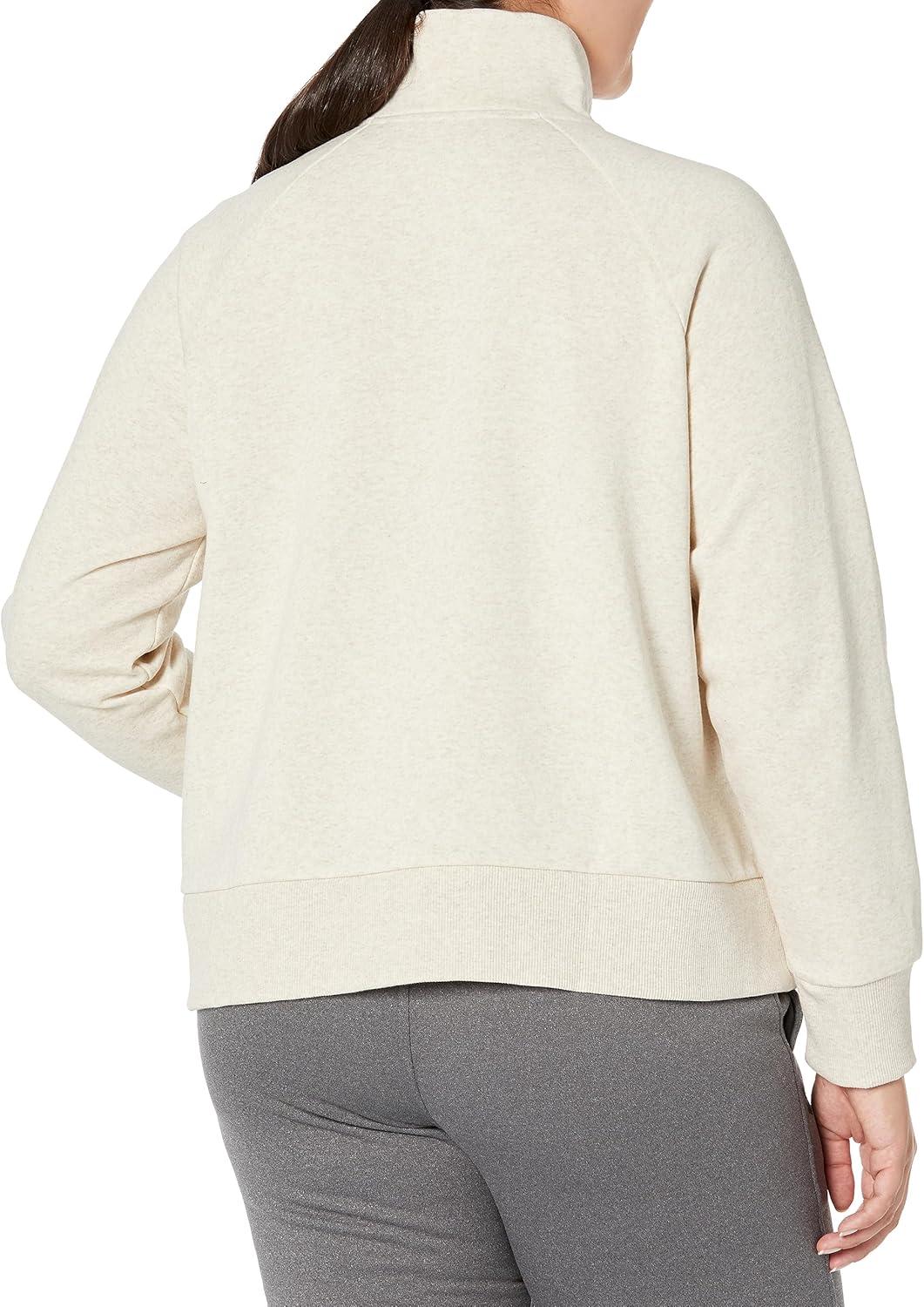 image:imageUnder Armour womens Rival Fleece Half Zip783 Oatmeal Light Heather White