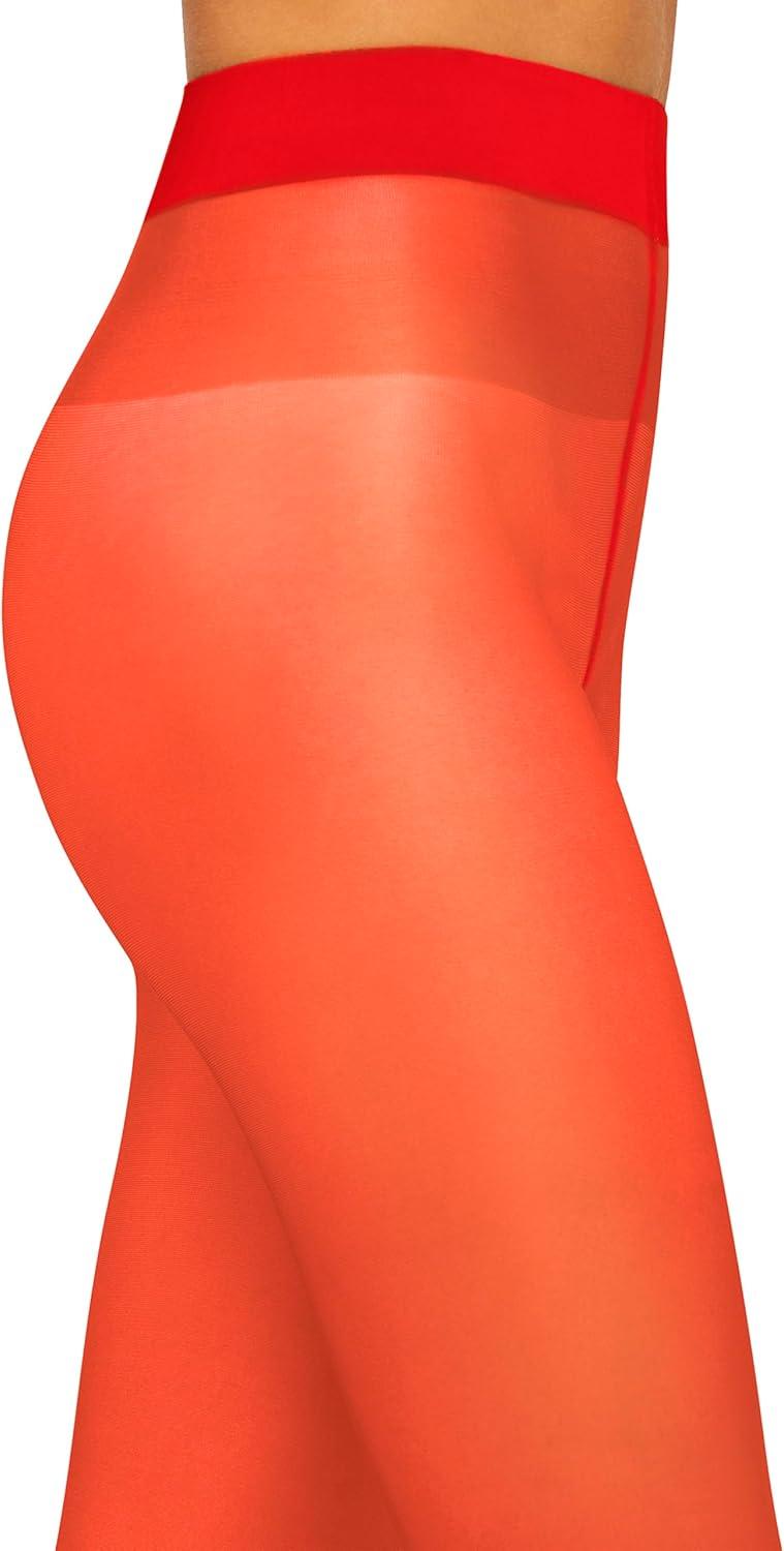 image:imageWolford Satin Touch 20 Denier Tights For Women Soft Satin Feel Sheer Hosiery ExtraWide Waistband Perfect for Any OccasionRacing Red