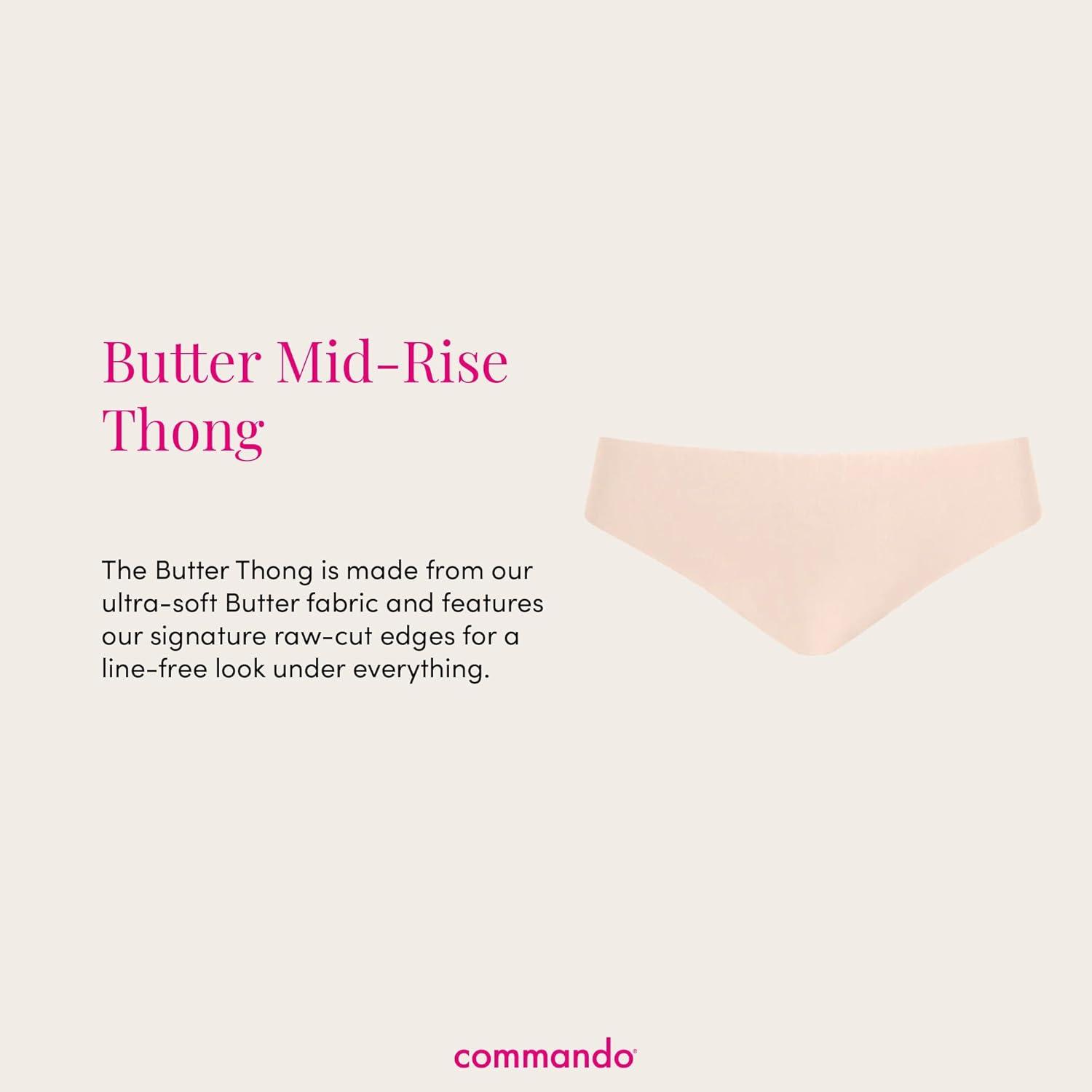 image:imagecommando Butter MidRise Thong Silky Soft No Show Thong Comfortable RawCut Edges Machine WashableBeige