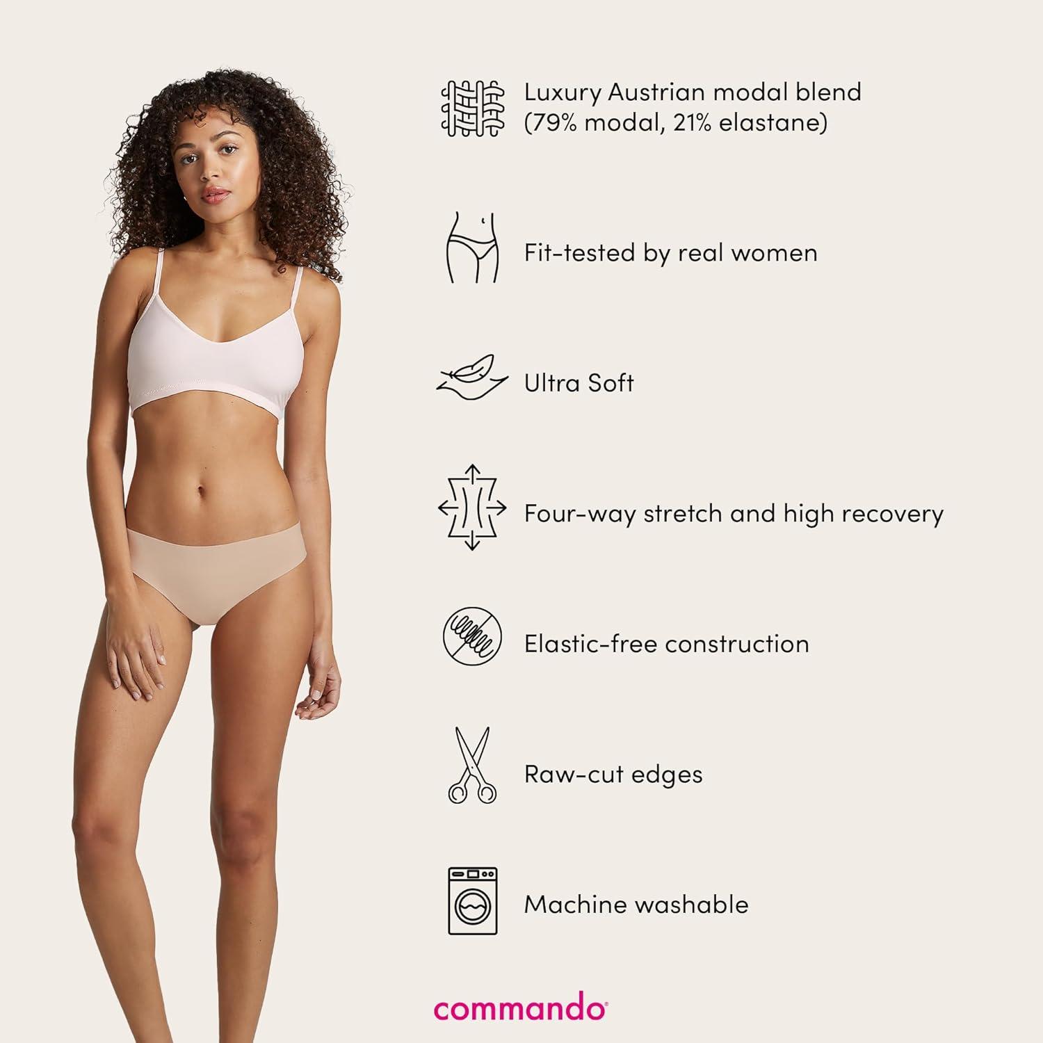 image:imagecommando Butter MidRise Thong Silky Soft No Show Thong Comfortable RawCut Edges Machine WashableBeige