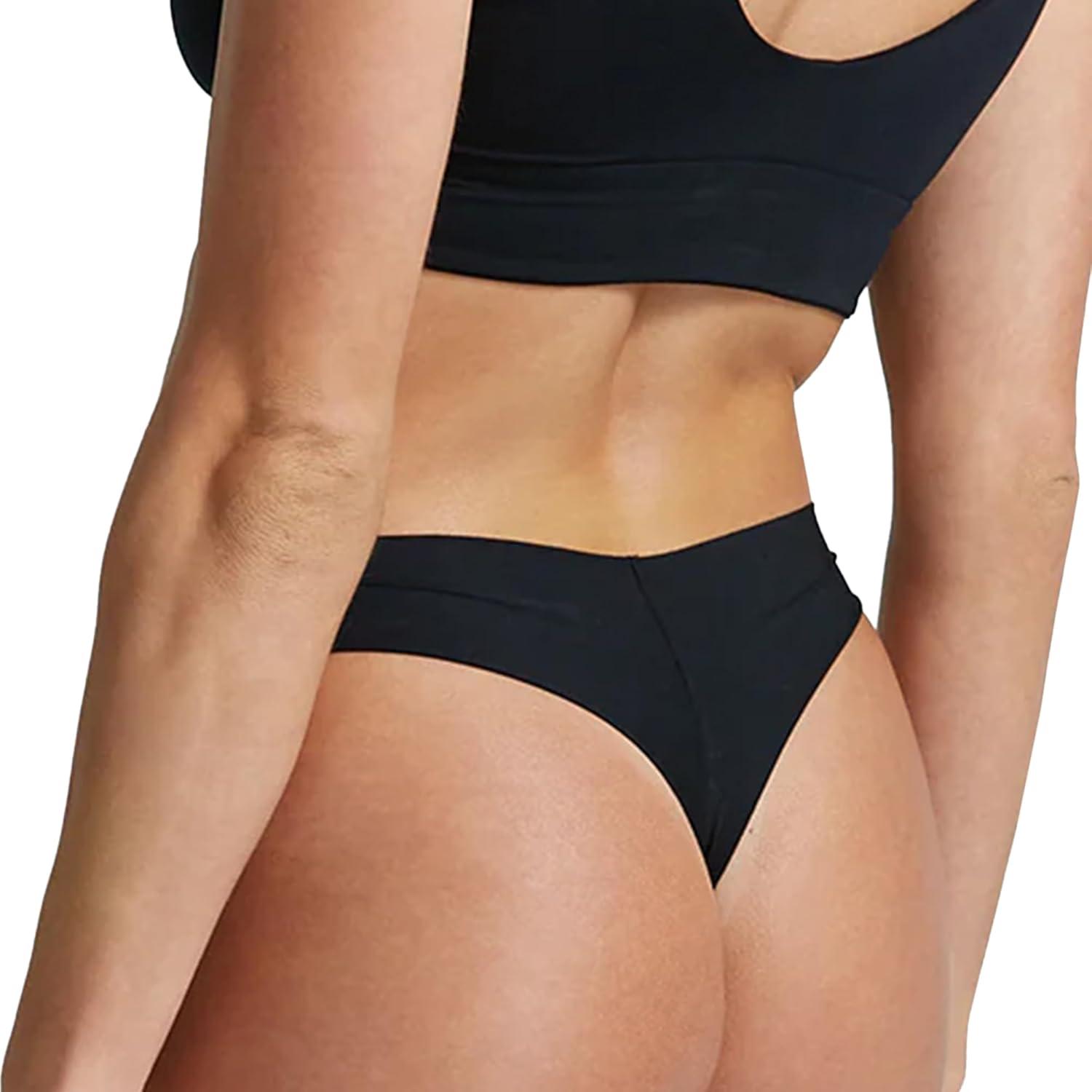 image:imagecommando Butter MidRise Thong Silky Soft No Show Thong Comfortable RawCut Edges Machine WashableBlack