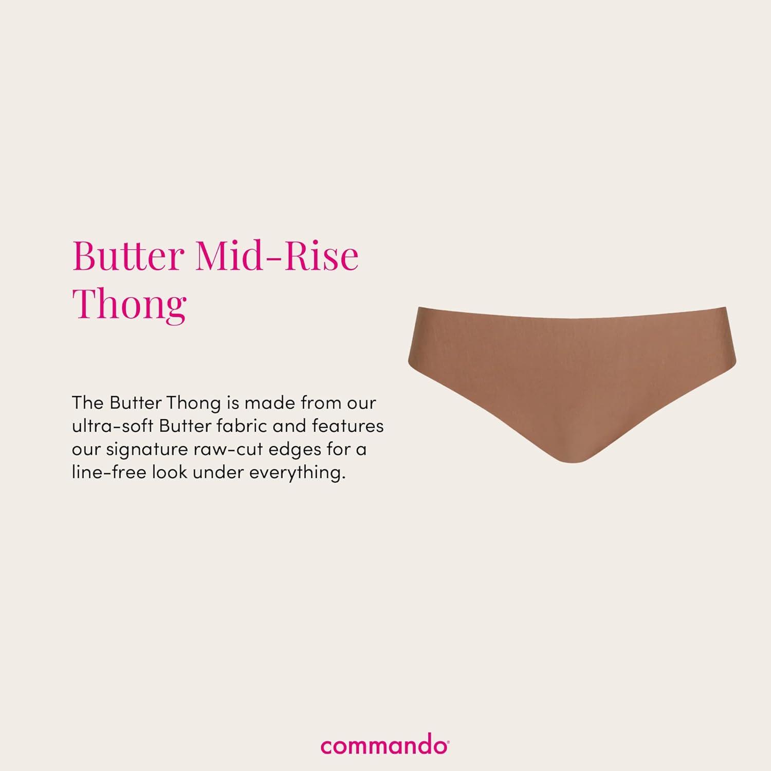 image:imagecommando Butter MidRise Thong Silky Soft No Show Thong Comfortable RawCut Edges Machine WashableToffee
