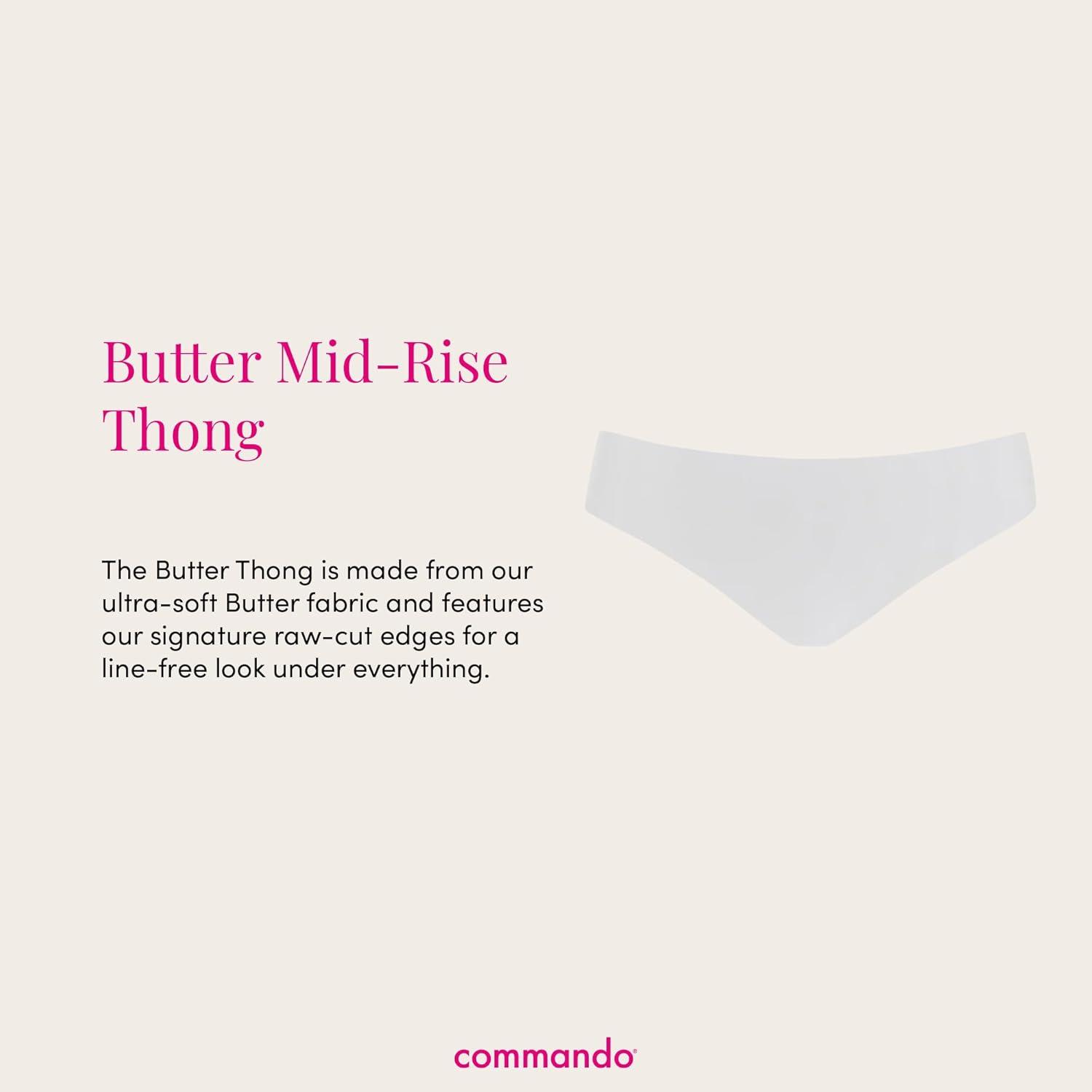 image:imagecommando Butter MidRise Thong Silky Soft No Show Thong Comfortable RawCut Edges Machine WashableWhite