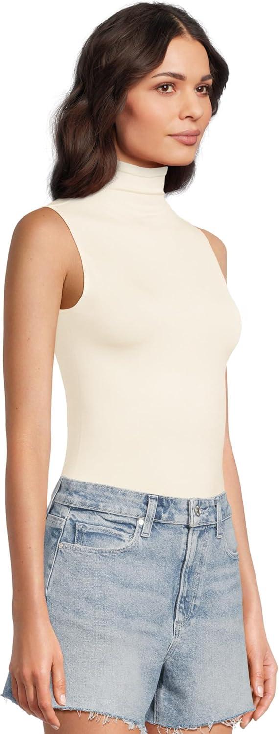 image:imagecommando womens Prima Ballet Sleeveless Mockneck BodysuitIvory