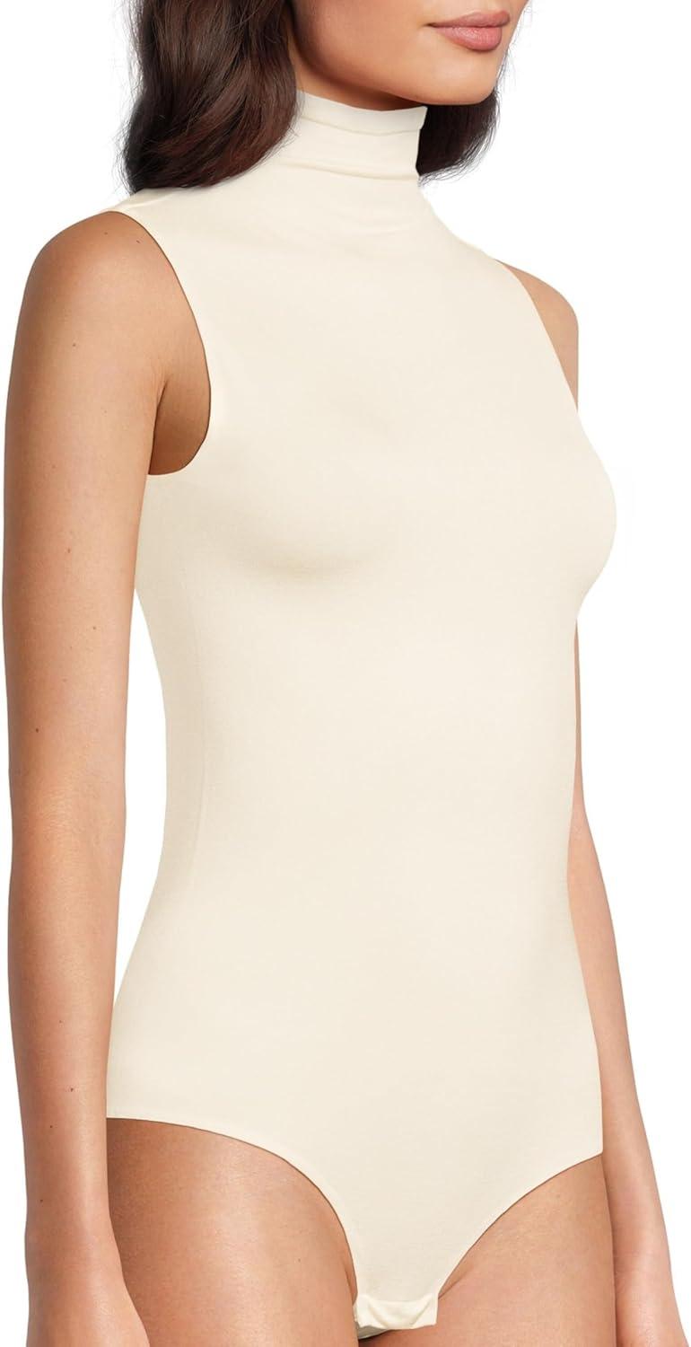 image:imagecommando womens Prima Ballet Sleeveless Mockneck BodysuitIvory