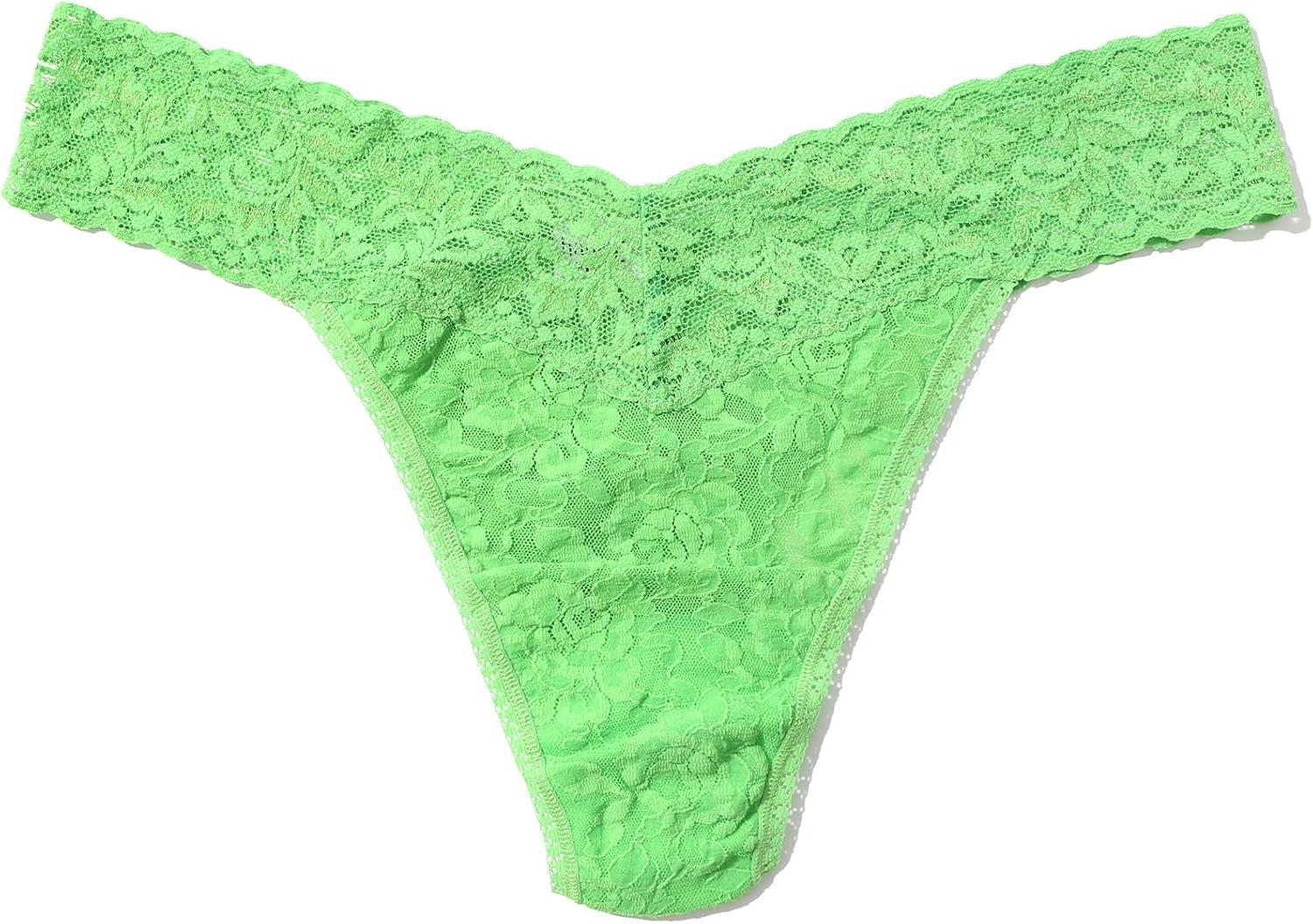 image:imagehanky panky Signature Lace Original Rise Thong One Size 414Lucky Me Green