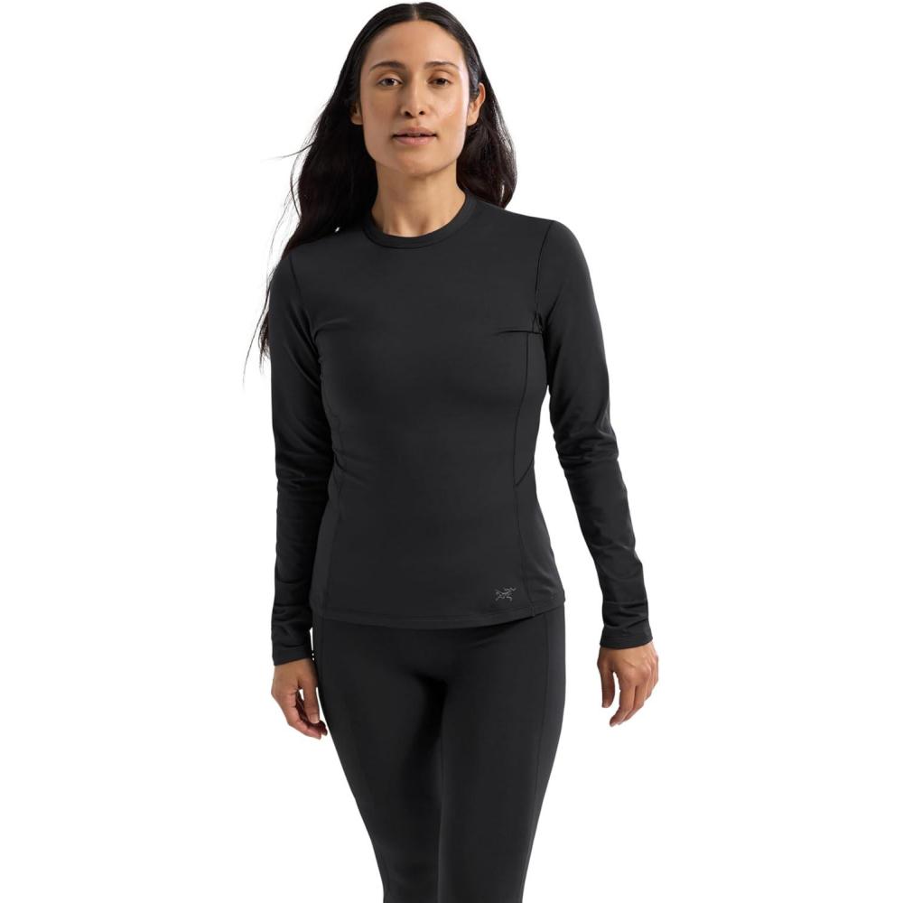 image:imageArcteryx Rho Crew Neck LS Womens Lightweight Microfleece Thermal Base Layer for Women Moisture Wicking Tops for HikingBlack