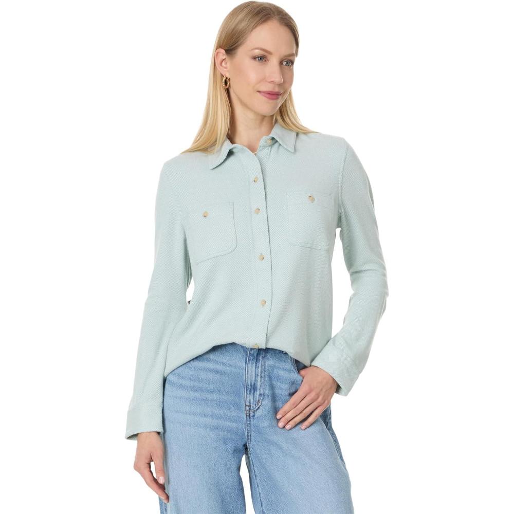 image:imageFaherty Womens Legend Sweater ShirtJadeite Twill