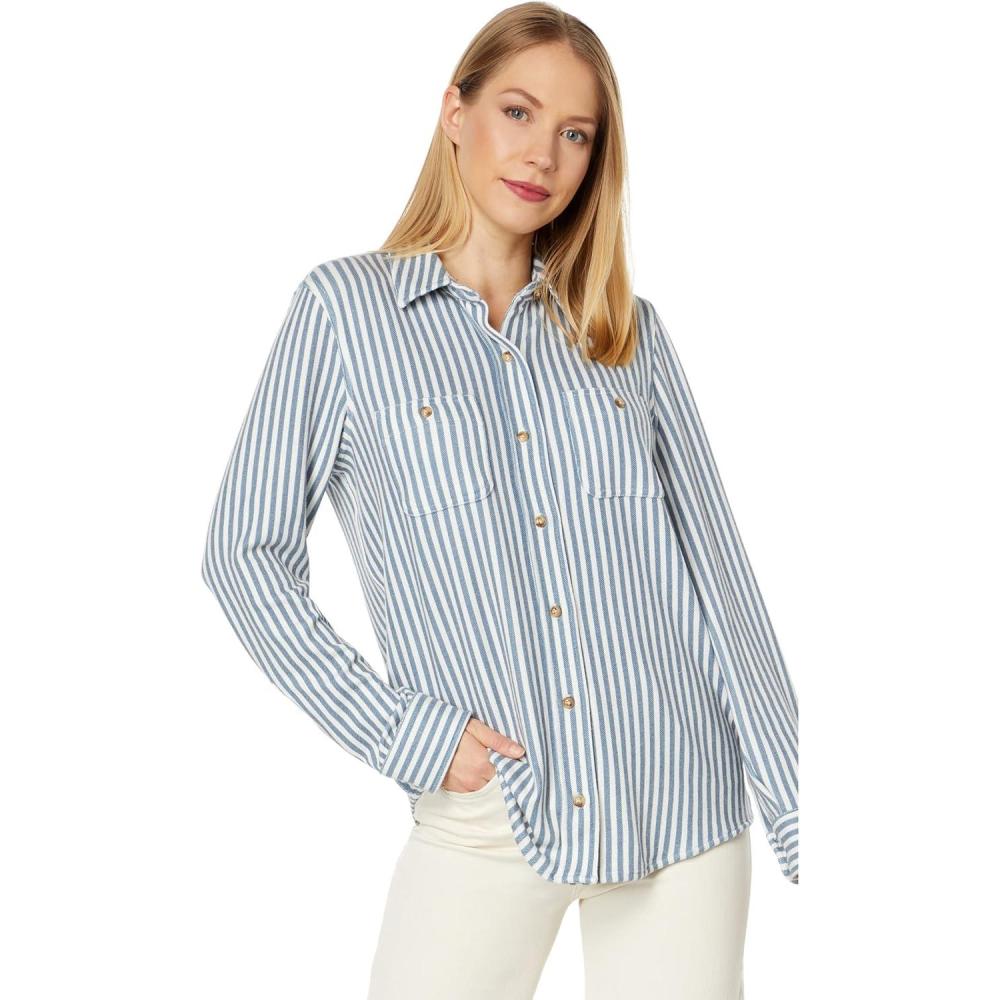 image:imageFaherty Womens Legend Sweater ShirtNavy Blazer Stripe