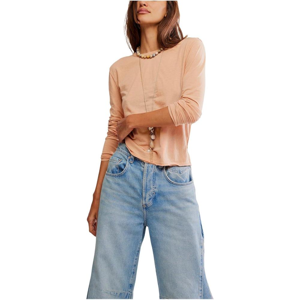 image:imageFree People Womens Nova Long Sleeve TeePeached Copper