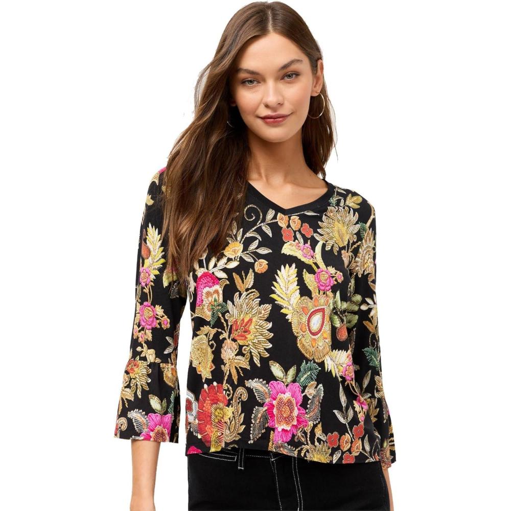 image:imageJohnny was Womens The Janie Favorite VNeck Flute Sleeve Tee LowriLowriBlack