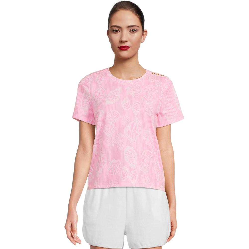 image:imageLilly Pulitzer Womens Barreto Knit TopRousseau Pink Cool as Shell