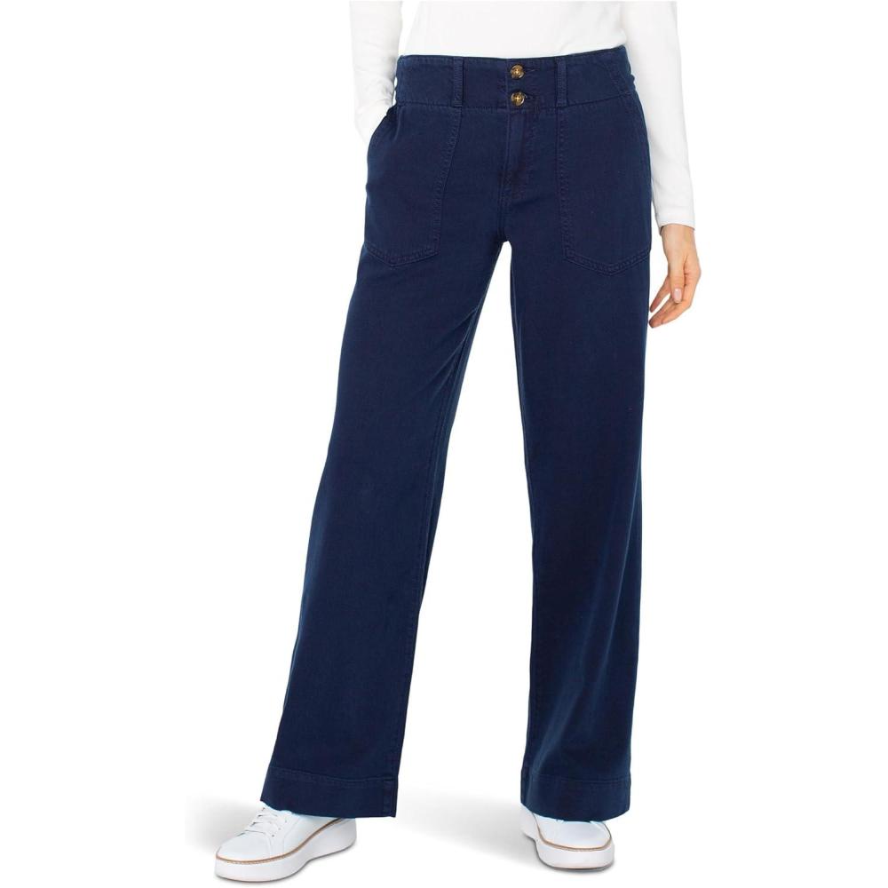 image:imageLiverpool Womens Utility Patch Pocket Wide Leg MidRise PantsNavy Dusk