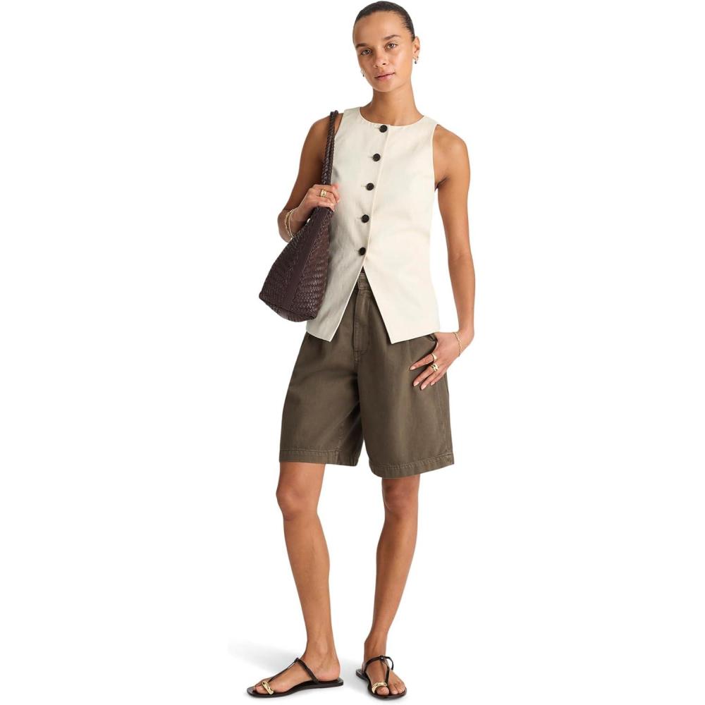 image:imageMadewell Womens Crewneck Cutaway Vest Tencel TwillVintage Ivory