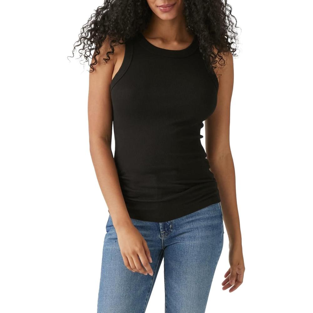 image:imageMichael Stars Womens Halley Tank Top Closet Basic Ruched SidesBlack