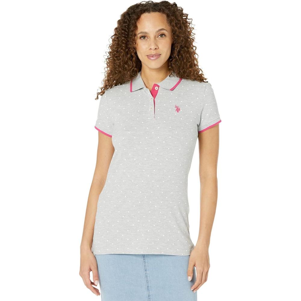 image:imagePolka Dot Polo ShirtLight Heather Grey