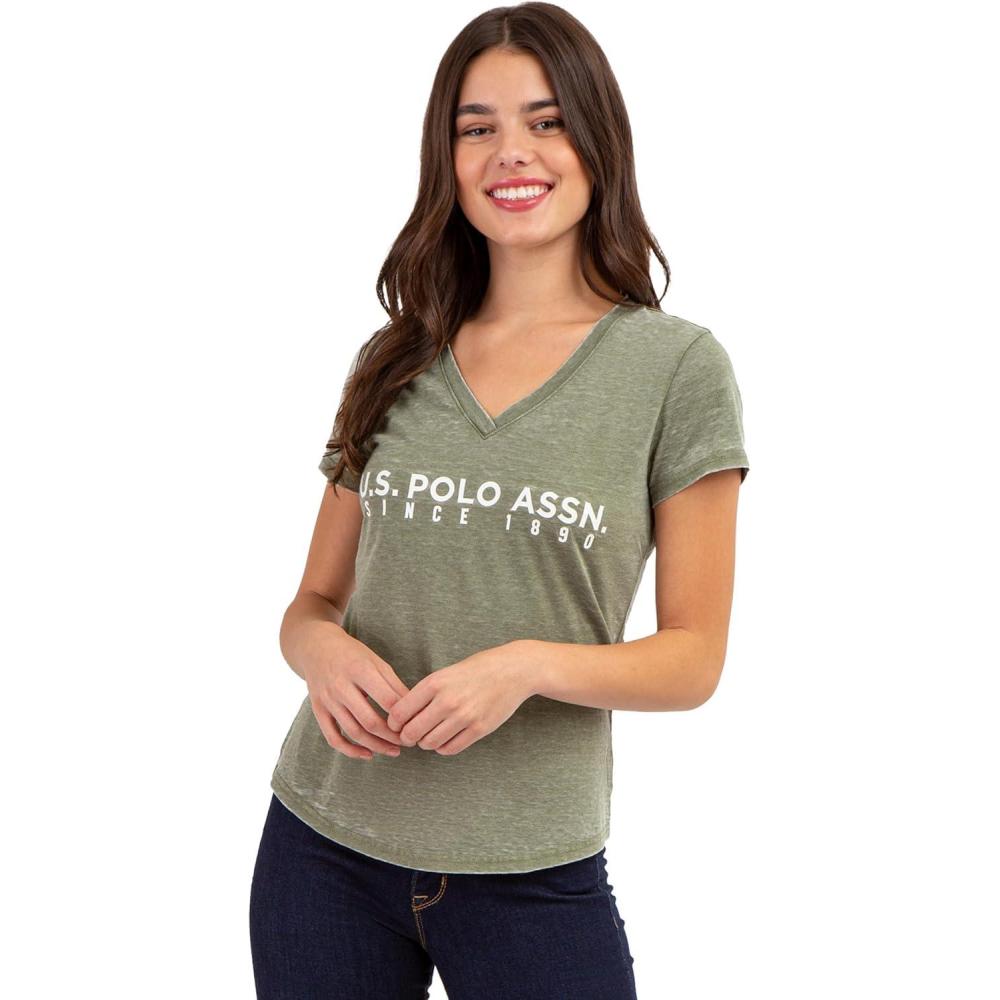 image:imageUS POLO ASSN BURNOUT TSHIRTCypress Olive