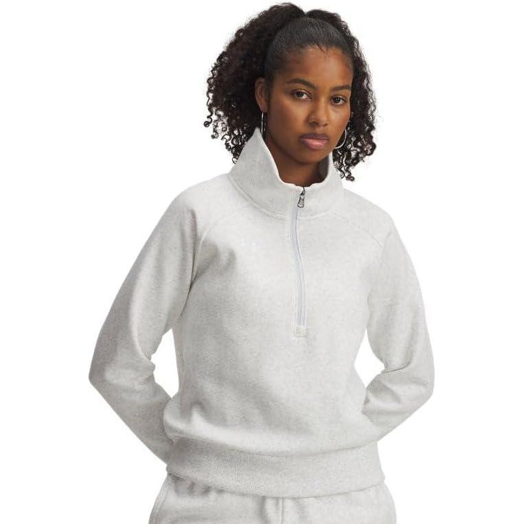 image:imageUnder Armour womens Rival Fleece Half Zip023 Distant Gray   White