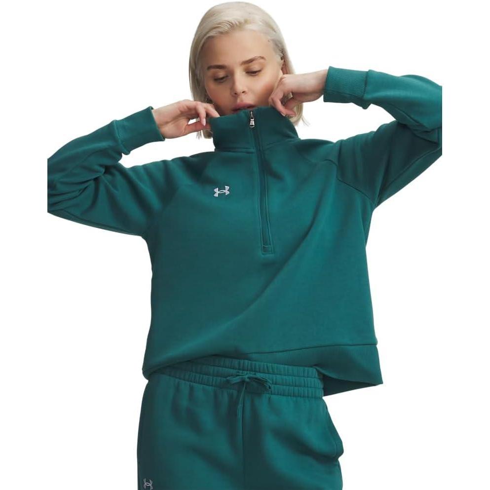 image:imageUnder Armour womens Rival Fleece Half Zip338 Rack Green   White