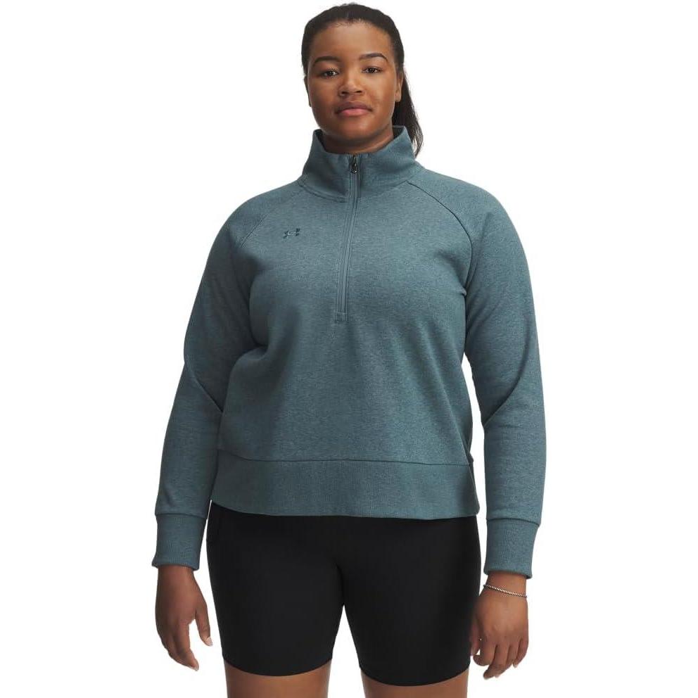 image:imageUnder Armour womens Rival Fleece Half Zip587 Jasper Blue Light Heather   Jasper Blue