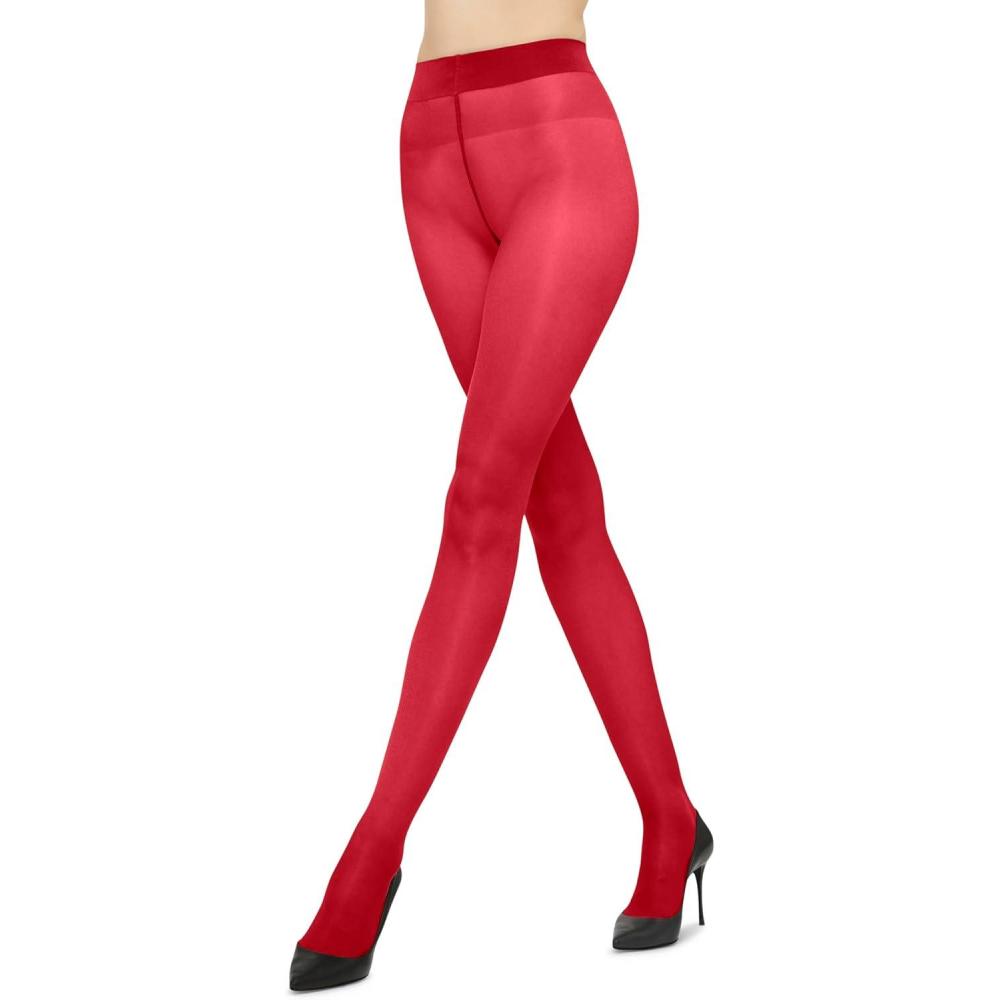 image:imageWolford Satin Touch 20 Denier Tights For Women Soft Satin Feel Sheer Hosiery ExtraWide Waistband Perfect for Any OccasionCranberry