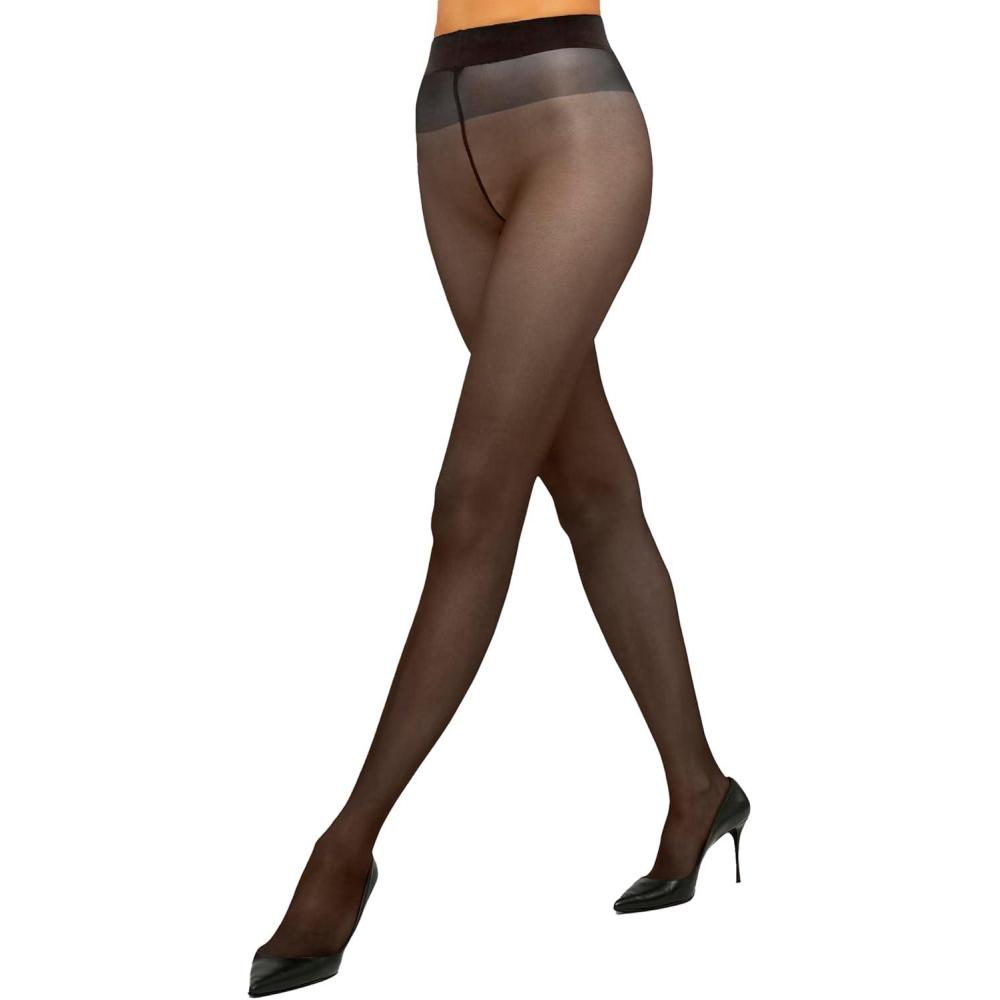 image:imageWolford Satin Touch 20 Denier Tights For Women Soft Satin Feel Sheer Hosiery ExtraWide Waistband Perfect for Any OccasionSteel