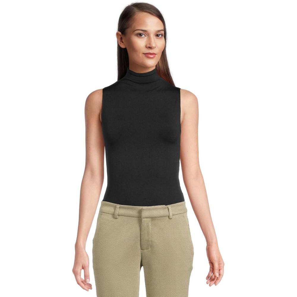 image:imagecommando womens Prima Ballet Sleeveless Mockneck BodysuitBlack