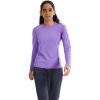 Arc’teryx Rho Crew Neck LS Women’s | Lightweight Microfleece Thermal Base Layer for Women, Moisture Wicking Tops for Hiking(Aster)